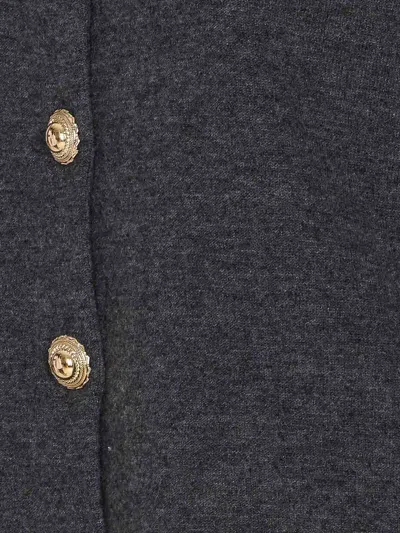 Self-portrait Grey Contrast Collar Cardigan