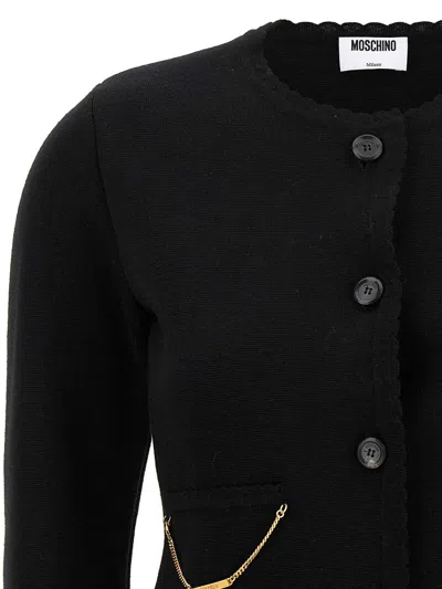 Moschino Chain Cardigan With Laced Hem
