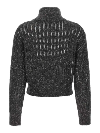 Brunello Cucinelli Rustic Dazzling Net Sweaters And Cardigans Gray