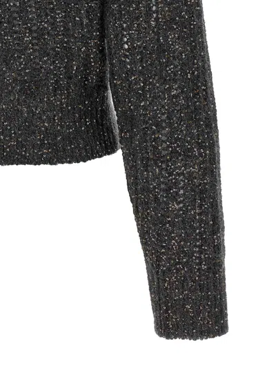 Brunello Cucinelli Rustic Dazzling Net Sweaters And Cardigans Gray