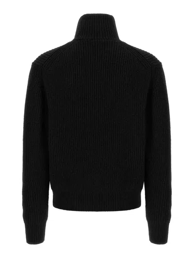 Tom Ford Slim-fit Ribbed Wool And Cashmere-blend Zip-up Cardigan In Black