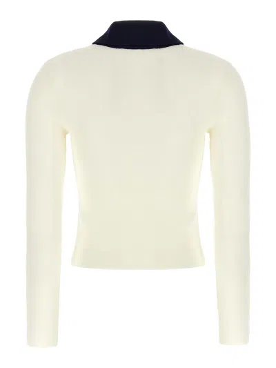 Self-portrait Cream Merino Wool Cardigan In White