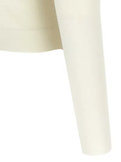 Self-portrait Cream Merino Wool Cardigan In White