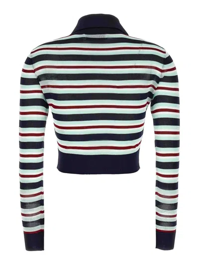 Self-portrait Maglia Navy Striped Viscose