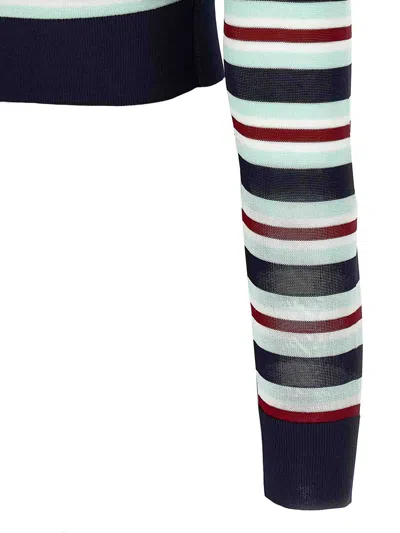 Self-portrait Maglia Navy Striped Viscose