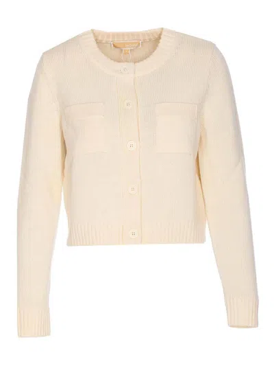 Michael Michael Kors Soft Ecru Cardigan With Button Closure