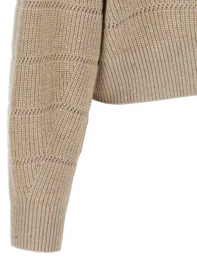 Brunello Cucinelli Rustic Dazzling Net Cropped Sweater