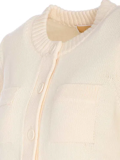 Michael Michael Kors Soft Ecru Cardigan With Button Closure