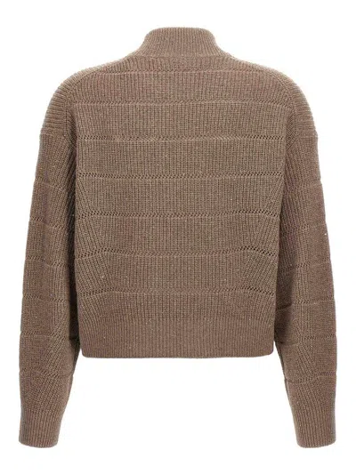 Brunello Cucinelli Rustic Dazzling Net Cropped Sweater
