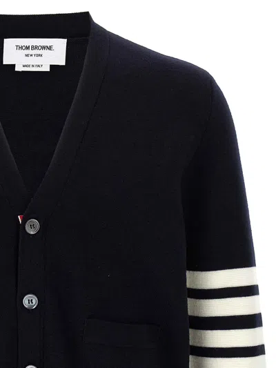 Thom Browne Wool Cardigan With Striped Sleeve Detail