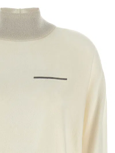 Peserico Ribbed Turtleneck Sweater Lurex Accents