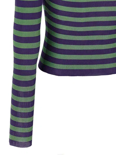Dolce & Gabbana Striped Ribbed Crew Neck Sweater In Multi