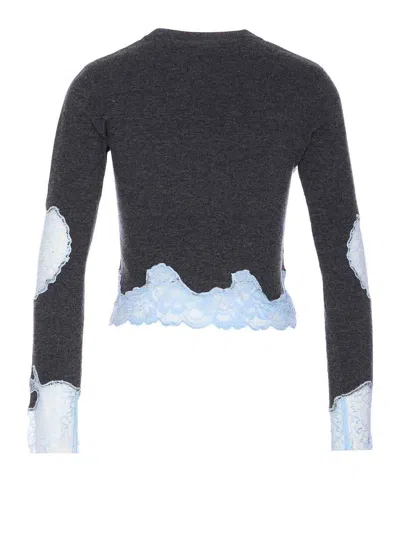Self-portrait Self Portrait Dark Grey Wool Blend Sweater