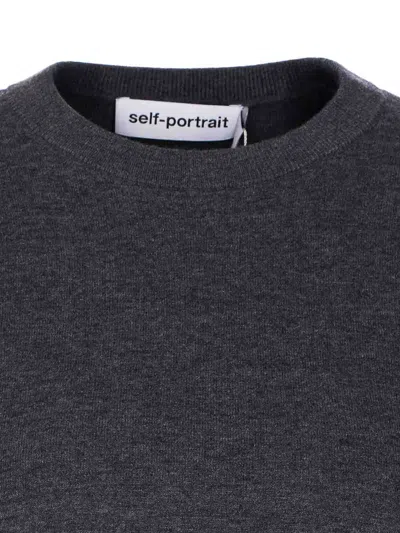Self-portrait Self Portrait Dark Grey Wool Blend Sweater