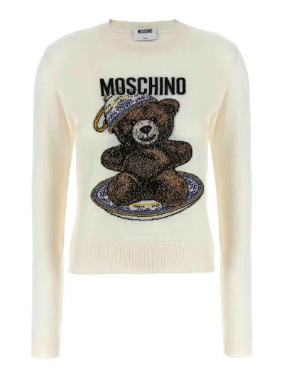 Moschino Crew Neck Sweater With Teddy Bear Motif