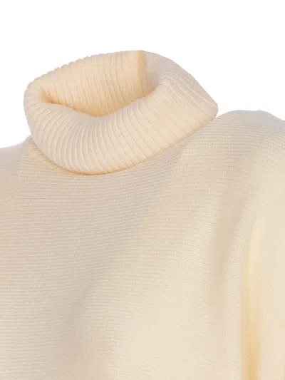 Michael Michael Kors High-neck Logo-plaque Sweater In Yellow