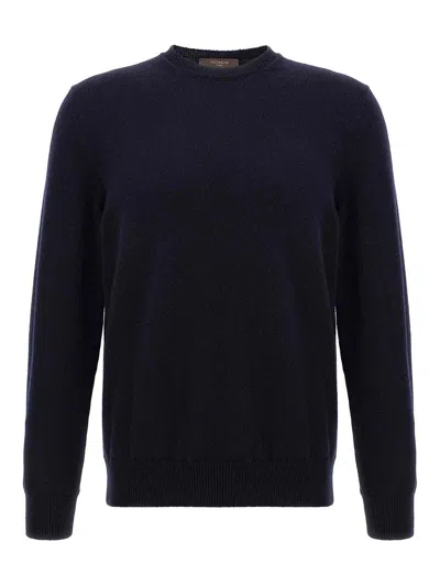 Zanone Crew Neck Wool Sweater With Ribbed Cuffs