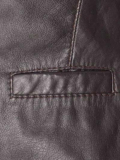 Pinko Leather Vest With V-neck And Front Pockets