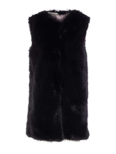 Herno Black Sleeveless Vest With Concealed Closure On The Front