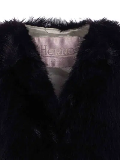 Herno Black Sleeveless Vest With Concealed Closure On The Front