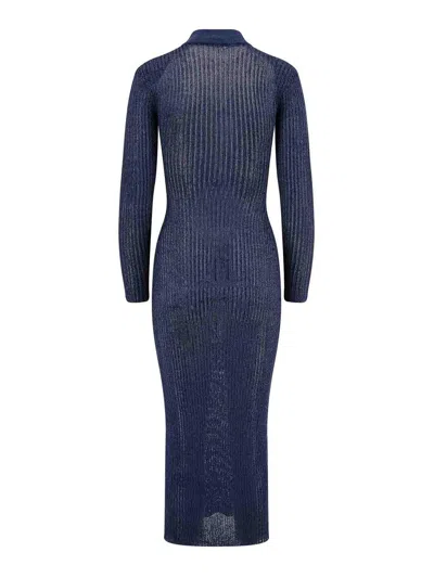 Self-portrait Long Ribbed Jersey Dress