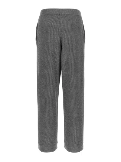 Brunello Cucinelli Ribbed Texture Elastic Waistband Shimmering Finish Trousers