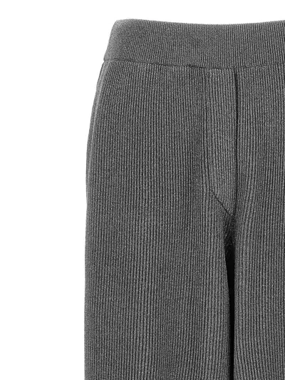 Brunello Cucinelli Ribbed Texture Elastic Waistband Shimmering Finish Trousers