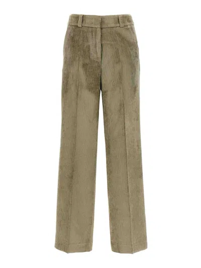 Peserico Wide Leg Corduroy Trousers With Belt Loops