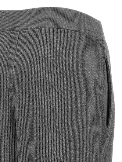 Brunello Cucinelli Ribbed Texture Elastic Waistband Shimmering Finish Trousers