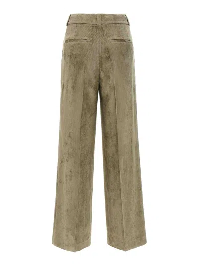 Peserico Wide Leg Corduroy Trousers With Belt Loops