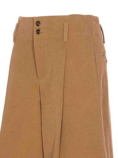 Chloé Brown Pants With Belt Loops And Wide Leg In Cotton Woman
