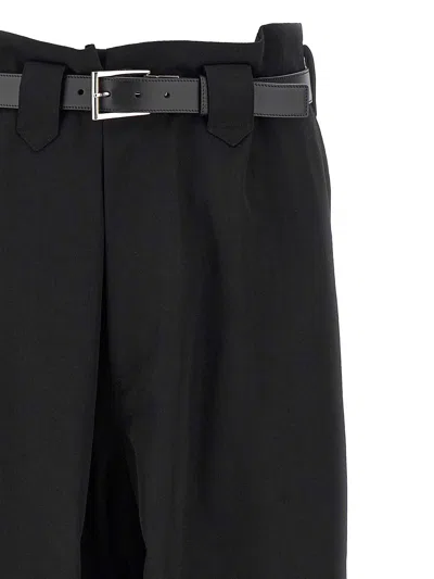Yohji Yamamoto Utility Trousers With Pleated Design And Pockets In Black