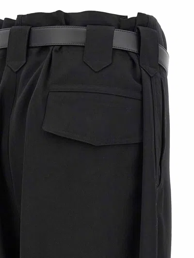 Yohji Yamamoto Utility Trousers With Pleated Design And Pockets In Black