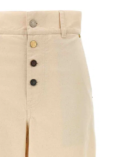 Moschino Ankle-length Cotton Gabardine Trousers With High Waist