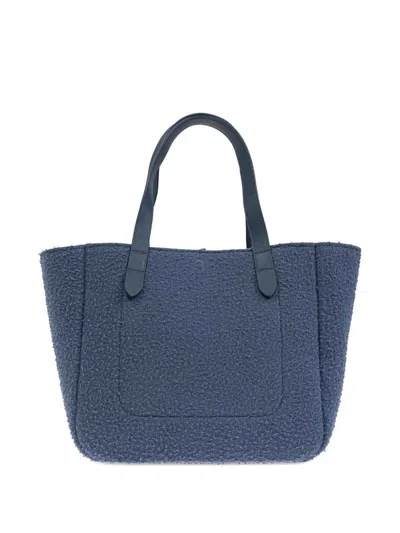 Jw Anderson Belt Tote Blue Boiled Wool Shoulder Bag In Blue