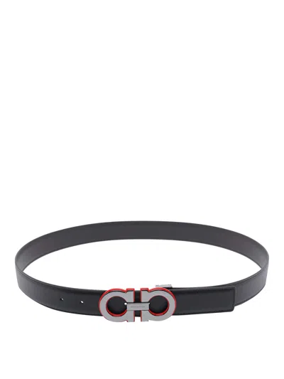 Ferragamo Adjustable Gancini Logo Belt