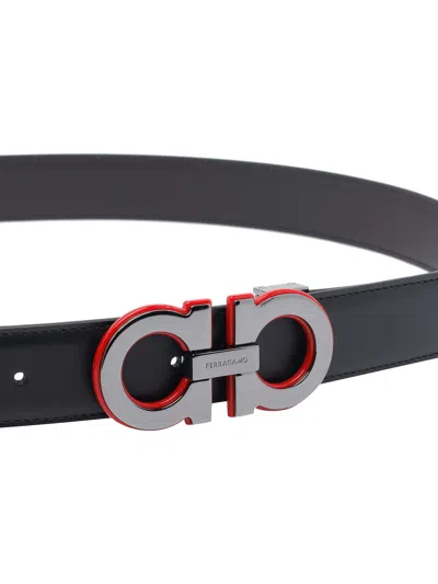 Ferragamo Adjustable Gancini Logo Belt