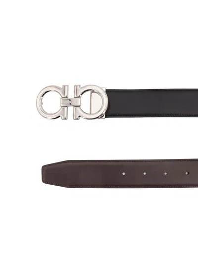 Ferragamo Leather Belt With Hooks Buckle