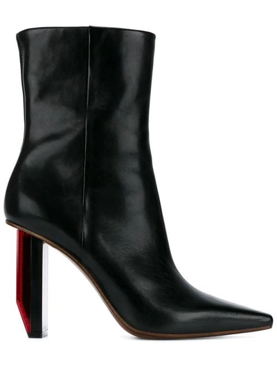 Vetements Reflector-heel Leather Ankle Boots In Black
