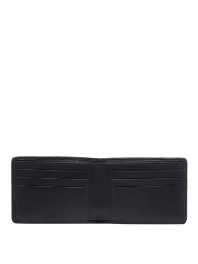 Ferragamo Two-tone Woven Leather Bi-fold Wallet In Green