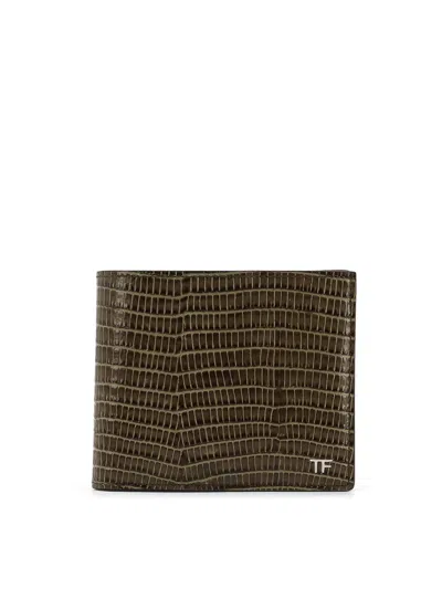 Tom Ford Leather Wallet In Green