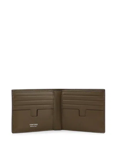 Tom Ford Leather Wallet In Green