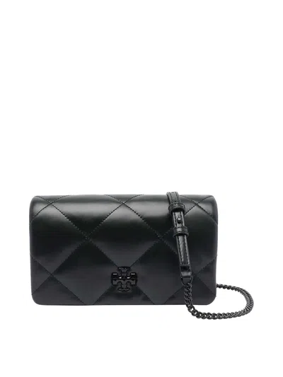 Tory Burch Black Kira Diamond Chain Wallet