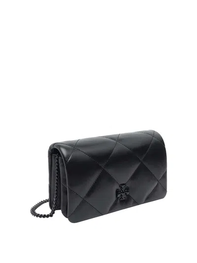 Tory Burch Black Kira Diamond Chain Wallet