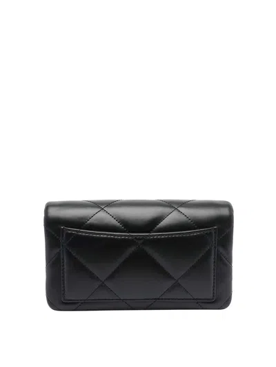 Tory Burch Black Kira Diamond Chain Wallet
