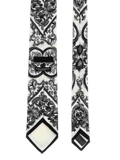 Dolce & Gabbana Maiolica Print Tie In Black