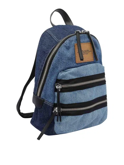 Marc Jacobs The Biker Colorblock Denim Backpack In Blue