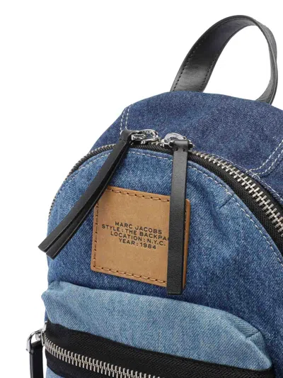 Marc Jacobs The Biker Colorblock Denim Backpack In Blue