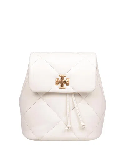Tory Burch Mini Kira Diamond Backpack In White Leather