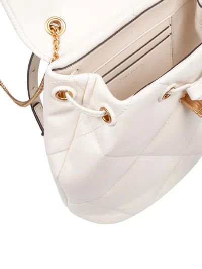 Tory Burch Mini Kira Diamond Backpack In White Leather